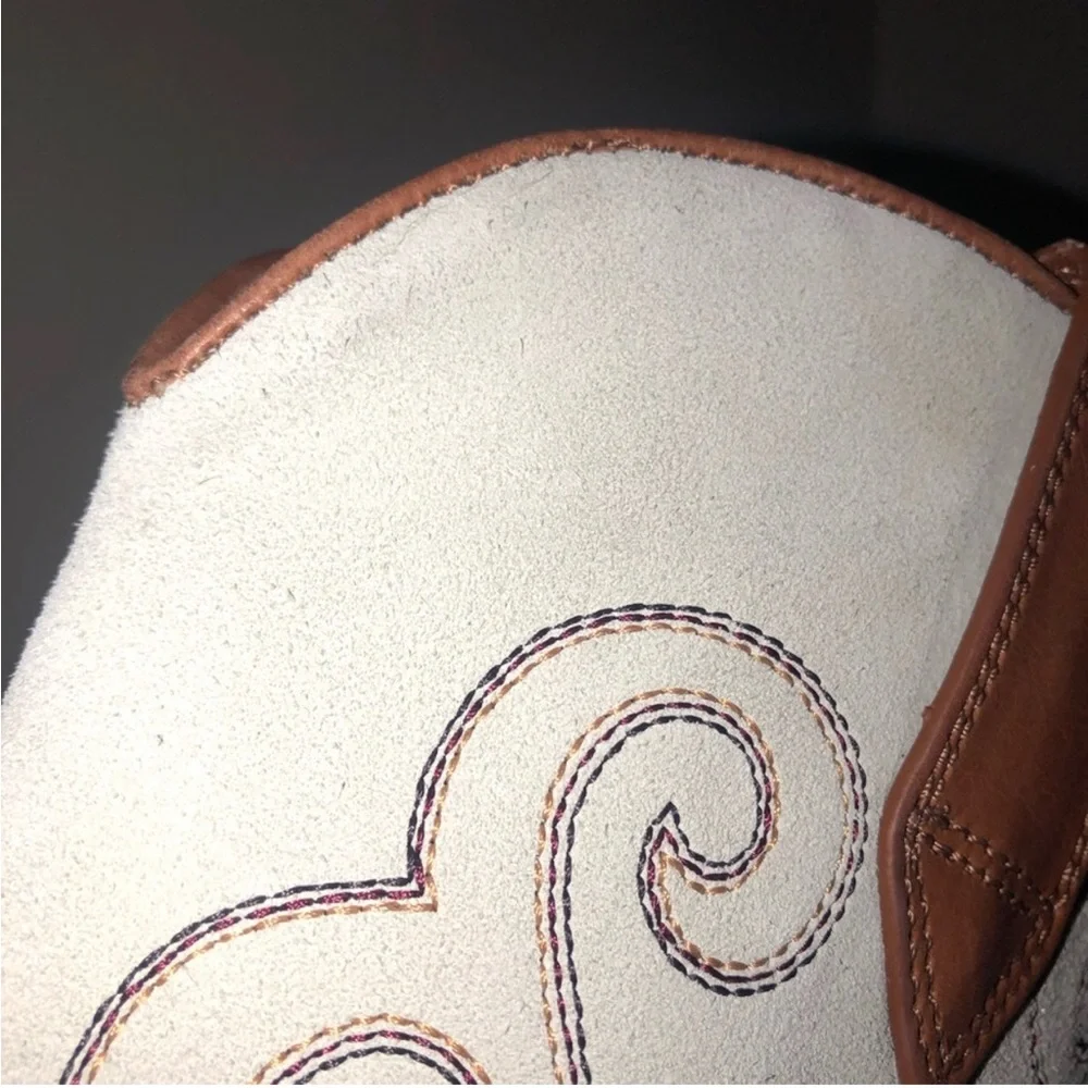 Isabel Marant Liela 60mm chalk/cognac tall western boots 37=7 - Picture 6 of 8